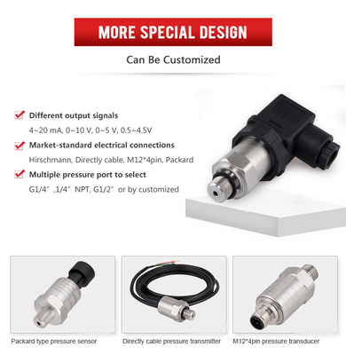 150Psi βιομηχανικός αισθητήρας 4-20ma 12~36VDC συσκευών αποστολής σημάτων πίεσης